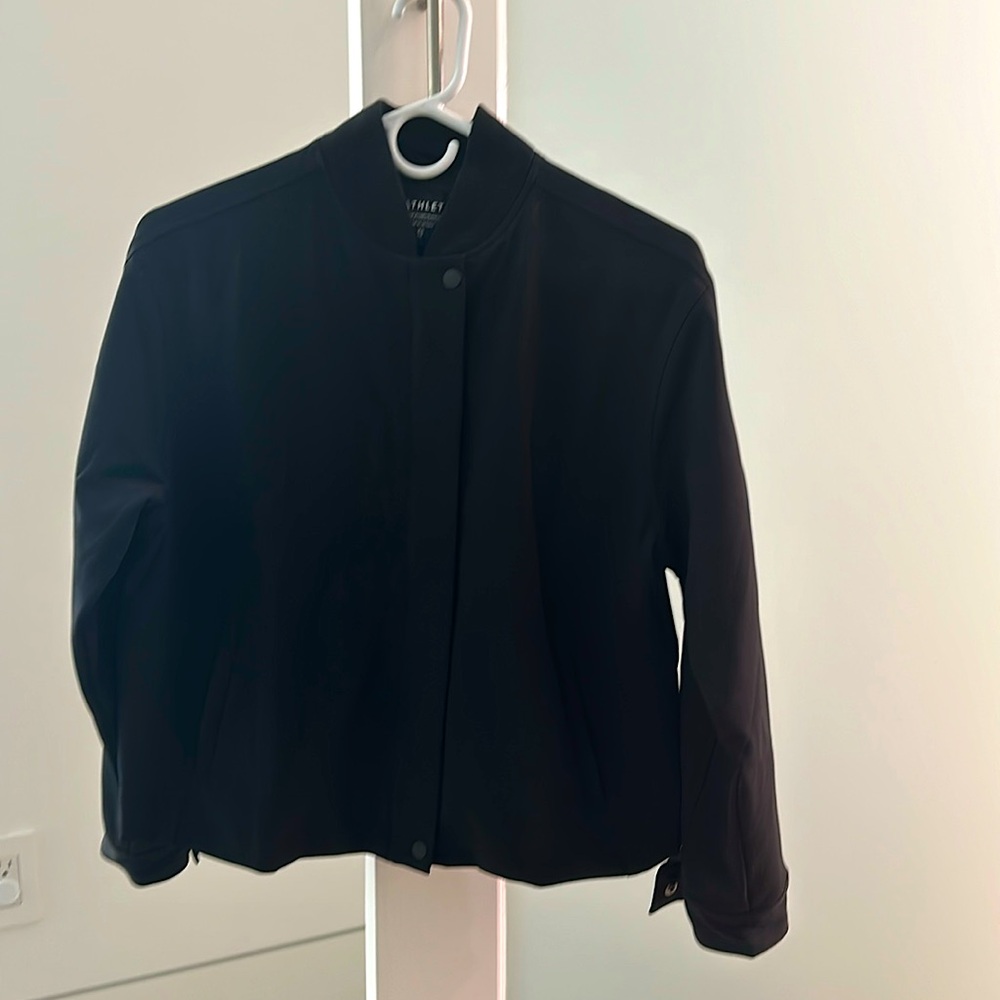 Athlete worn once jet black jacket XS